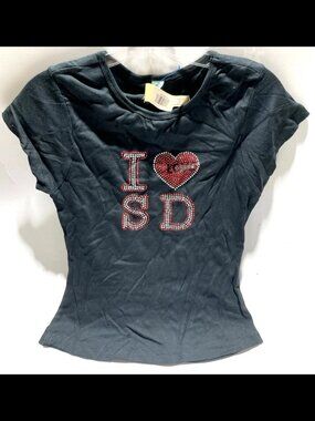 Bay Beauty Junior's Size Large Black Rhinestone